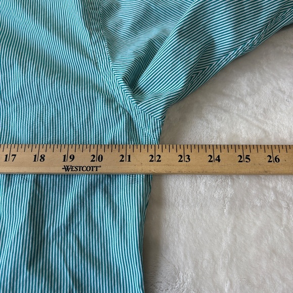 Ralph Lauren Button Down Casual Shirt Mens Size Large Slim Fit Green Striped - Picture 7 of 7